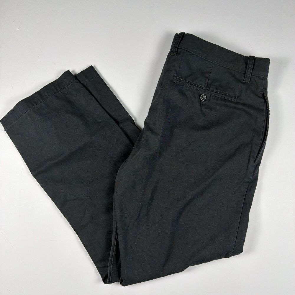 Gap Khakis Pants Mens 36x30 Black Wrinkle Resistant Classic Tapered Fit Chinos